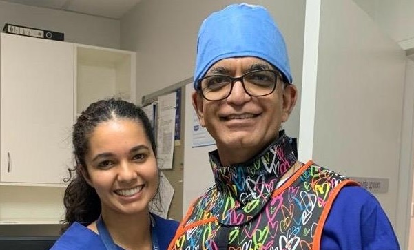 Dr Khatri with medical student